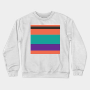 A miraculous consistency of Light Red Ochre, Faded Orange, Christmas Purple, Persian Green and Dark Charcoal stripes. Crewneck Sweatshirt